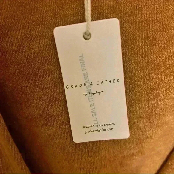 Grade and Gather Woman’s Cotton wrap style hoodie. Burnt orange. Size L NWT - Picture 4 of 11